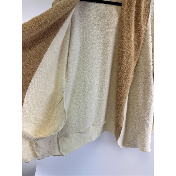 Blue B Collection Hooded Cardigan Sweater Fuzzy Soft Pockets Tan Womens Large - Picture 4 of 14